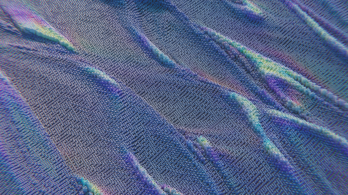 Abstract banded wave pattern resembling double-slit interference fringes